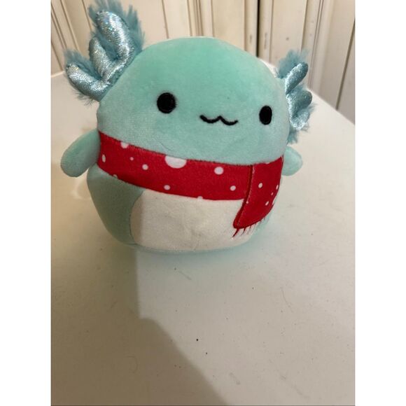 Squishmallows Kids Richie The Christmas Axolotl Holiday Plushie Toy Teal OS - Picture 1 of 6